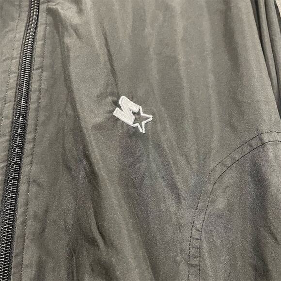 VTG Starter Men's XL Black Striped Windbreaker Jacket Full Zip Casual - Picture 4 of 9